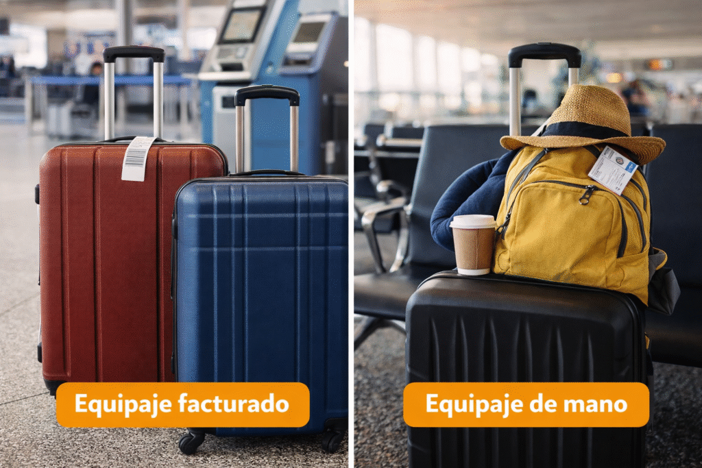 Diferencia entre equipaje facturado y equipaje de mano en vuelos internacionales